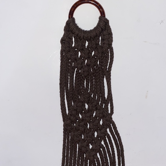Vintage handmade macramé wall hanging wall art brown - Picture 5 of 7